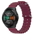 For Huawei Watch GT 2E 22mm Ocean Style Silicone Solid Color Watch Band(Wine Red)