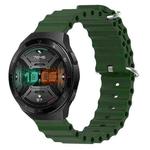 For Huawei Watch GT 2E 22mm Ocean Style Silicone Solid Color Watch Band(Army Green)