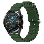 For Huawei GT2 46mm 22mm Ocean Style Silicone Solid Color Watch Band(Army Green)