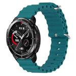 For Honor Watch GS Pro 22mm Ocean Style Silicone Solid Color Watch Band(Green)