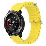 For Honor Watch GS Pro 22mm Ocean Style Silicone Solid Color Watch Band(Yellow)