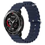 For Honor Watch GS Pro 22mm Ocean Style Silicone Solid Color Watch Band(Dark Blue)