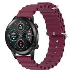 For Honor Magic Watch 2 46mm 22mm Ocean Style Silicone Solid Color Watch Band(Wine Red)