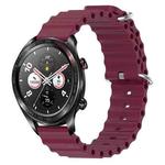 For Honor Watch Dream 22mm Ocean Style Silicone Solid Color Watch Band(Wine Red)