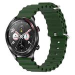 For Honor Watch Dream 22mm Ocean Style Silicone Solid Color Watch Band(Army Green)