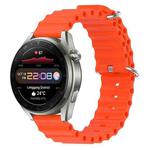 For Huawei Watch 3 Pro New 22mm Ocean Style Silicone Solid Color Watch Band(Orange)