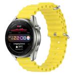 For Huawei Watch 3 Pro New 22mm Ocean Style Silicone Solid Color Watch Band(Yellow)