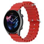 For Amazfit GTR 3 22mm Ocean Style Silicone Solid Color Watch Band(Red)