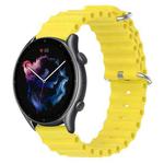 For Amazfit GTR 3 22mm Ocean Style Silicone Solid Color Watch Band(Yellow)
