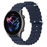 For Amazfit GTR 3 Pro 22mm Ocean Style Silicone Solid Color Watch Band(Dark Blue)