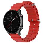 For Amazfit GTR 2e 22mm Ocean Style Silicone Solid Color Watch Band(Red)