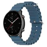 For Amazfit GTR 2e 22mm Ocean Style Silicone Solid Color Watch Band(Rock Gray)