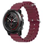 For Amazfit 3 22mm Ocean Style Silicone Solid Color Watch Band(Wine Red)