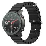 For Amazfit GTR 47mm 22mm Ocean Style Silicone Solid Color Watch Band(Black)