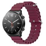 For Xiaomi MI Watch S1 22mm Ocean Style Silicone Solid Color Watch Band(Wine Red)