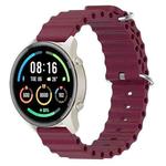 For Xiaomi MI Watch Sport 22mm Ocean Style Silicone Solid Color Watch Band(Wine Red)