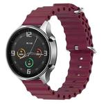 For Xiaomi MI Watch Color 22mm Ocean Style Silicone Solid Color Watch Band(Wine Red)