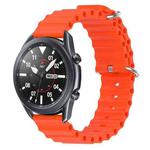For Samsung Galaxy Watch3 45mm 22mm Ocean Style Silicone Solid Color Watch Band(Orange)