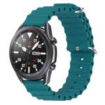 For Samsung Galaxy Watch3 45mm 22mm Ocean Style Silicone Solid Color Watch Band(Green)