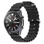 For Samsung Galaxy Watch3 45mm 22mm Ocean Style Silicone Solid Color Watch Band(Black)