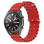 For Samsung Galaxy Watch3 45mm 22mm Ocean Style Silicone Solid Color Watch Band(Red)