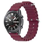 For Samsung Galaxy Watch3 45mm 22mm Ocean Style Silicone Solid Color Watch Band(Wine Red)