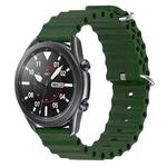 For Samsung Galaxy Watch3 45mm 22mm Ocean Style Silicone Solid Color Watch Band(Army Green)