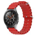 For Samsung Galaxy Watch 46mm 22mm Ocean Style Silicone Solid Color Watch Band(Red)