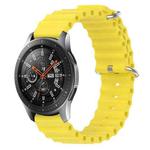 For Samsung Galaxy Watch 46mm 22mm Ocean Style Silicone Solid Color Watch Band(Yellow)