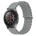 For Samsung Galaxy Watch 46mm 22mm Ocean Style Silicone Solid Color Watch Band(Grey)