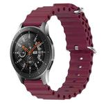 For Samsung Galaxy Watch 46mm 22mm Ocean Style Silicone Solid Color Watch Band(Wine Red)