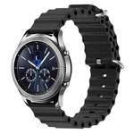 For Samsung Gear S3 Classic 22mm Ocean Style Silicone Solid Color Watch Band(Black)