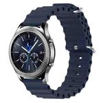 For Samsung Gear S3 Classic 22mm Ocean Style Silicone Solid Color Watch Band(Dark Blue)