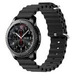 For Samsung Gear S3 Frontier 22mm Ocean Style Silicone Solid Color Watch Band(Black)
