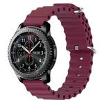 For Samsung Gear S3 Frontier 22mm Ocean Style Silicone Solid Color Watch Band(Wine Red)