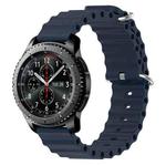 For Samsung Gear S3 Frontier 22mm Ocean Style Silicone Solid Color Watch Band(Dark Blue)