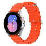 For Samsung Galaxy Watch 5 44mm 20mm Ocean Style Silicone Solid Color Watch Band(Orange)