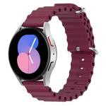 For Samsung Galaxy Watch 5 44mm 20mm Ocean Style Silicone Solid Color Watch Band(Wine Red)