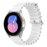 For Samsung Galaxy Watch 5 40mm 20mm Ocean Style Silicone Solid Color Watch Band(White)