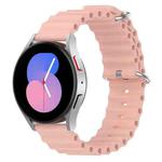 For Samsung Galaxy Watch 5 40mm 20mm Ocean Style Silicone Solid Color Watch Band(Pink)