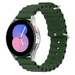 For Samsung Galaxy Watch 5 40mm 20mm Ocean Style Silicone Solid Color Watch Band(Army Green)