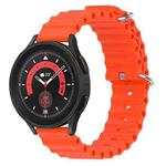 For Samsung Galaxy Watch 5 Pro 45mm 20mm Ocean Style Silicone Solid Color Watch Band(Orange)