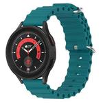 For Samsung Galaxy Watch 5 Pro 45mm 20mm Ocean Style Silicone Solid Color Watch Band(Green)