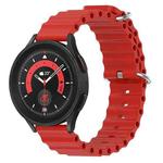 For Samsung Galaxy Watch 5 Pro 45mm 20mm Ocean Style Silicone Solid Color Watch Band(Red)