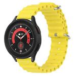 For Samsung Galaxy Watch 5 Pro 45mm 20mm Ocean Style Silicone Solid Color Watch Band(Yellow)