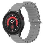 For Samsung Galaxy Watch 5 Pro 45mm 20mm Ocean Style Silicone Solid Color Watch Band(Grey)