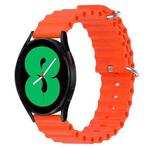 For Samsung Galaxy Watch 4 44mm 20mm Ocean Style Silicone Solid Color Watch Band(Orange)