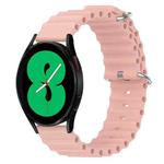 For Samsung Galaxy Watch 4 44mm 20mm Ocean Style Silicone Solid Color Watch Band(Pink)
