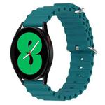 For Samsung Galaxy Watch 4 44mm 20mm Ocean Style Silicone Solid Color Watch Band(Green)