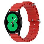 For Samsung Galaxy Watch 4 44mm 20mm Ocean Style Silicone Solid Color Watch Band(Red)